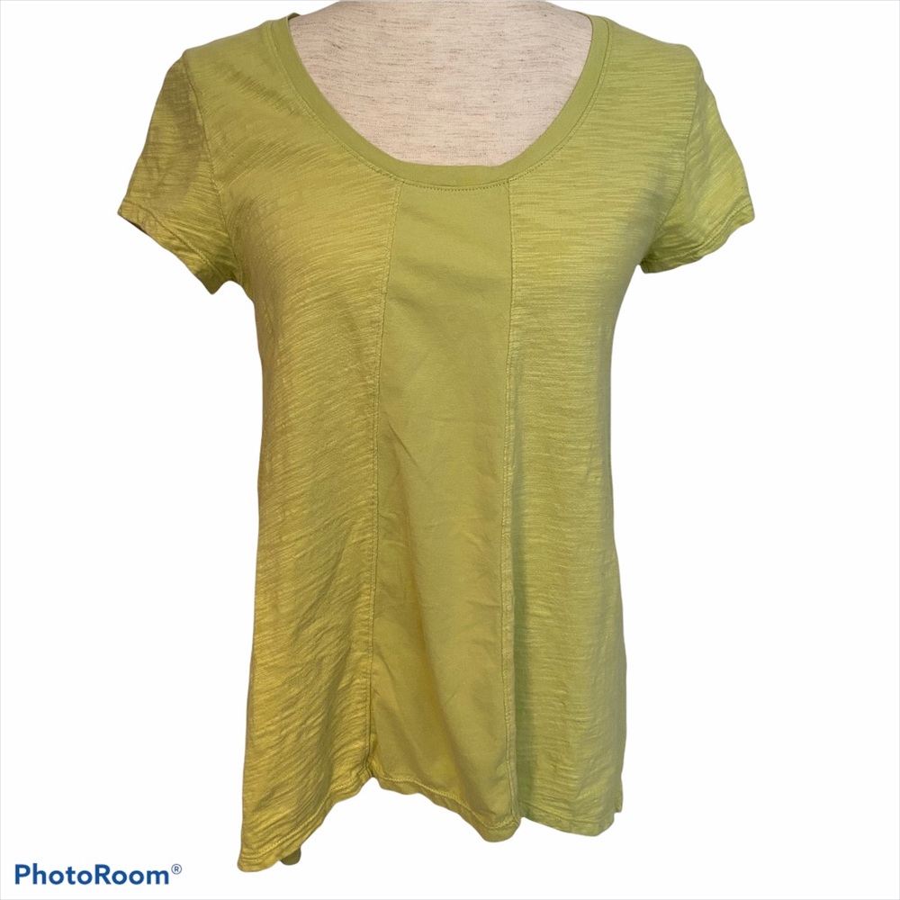 NEON BUDDHA TOP TEE SHORT SLEEVE GREEN SCOOPNECK Size S